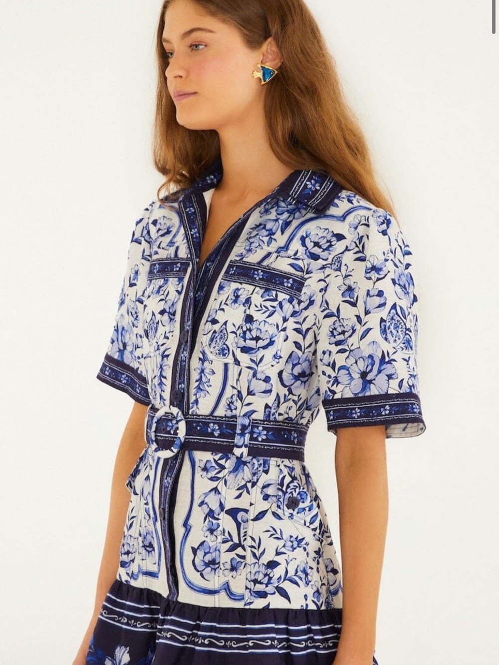 Farm Rio dress - Blue & White - Picture 5 of 6